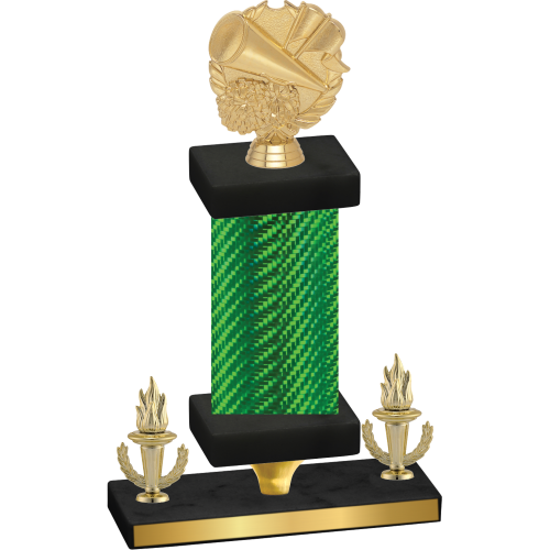 Premium Single Green Carbon Fiber Victory Cheerleading Trophy