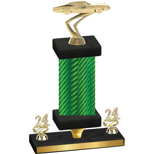Premium Single Green Carbon Fiber Year Cars Trophy