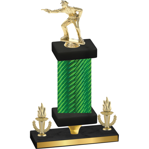 Premium Single Green Carbon Fiber Victory Shooter Trophy