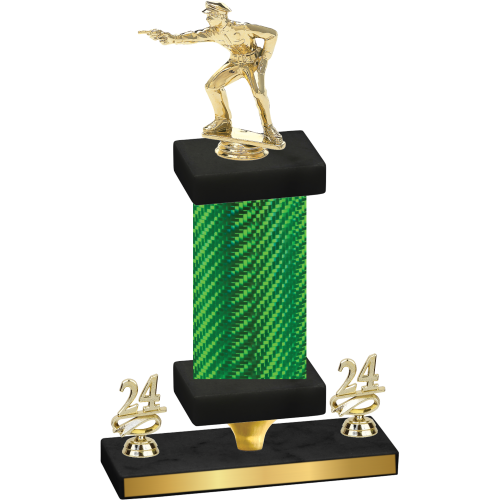 Premium Single Green Carbon Fiber Year Shooter Trophy