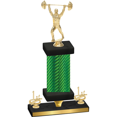 Premium Single Green Carbon Fiber First Place Weights Trophy