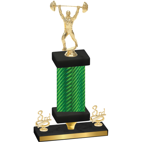 Premium Single Green Carbon Fiber Third Place Weights Trophy