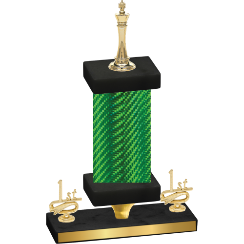 Premium Single Green Carbon Fiber First Place Chess Trophy