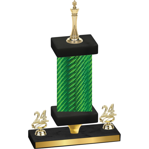 Premium Single Green Carbon Fiber Year Chess Trophy