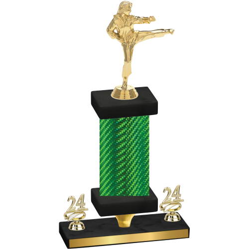 Premium Single Green Carbon Fiber Year Karate Trophy