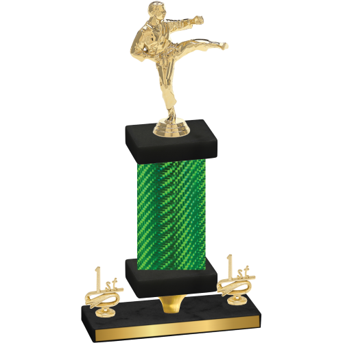 Premium Single Green Carbon Fiber First Place Karate Trophy