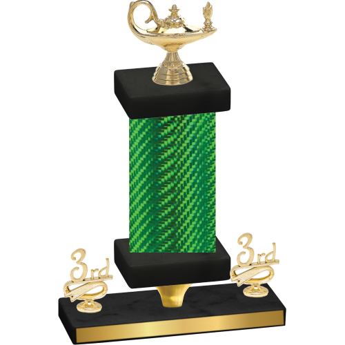 Premium Single Green Carbon Fiber Third Place Academics Trophy
