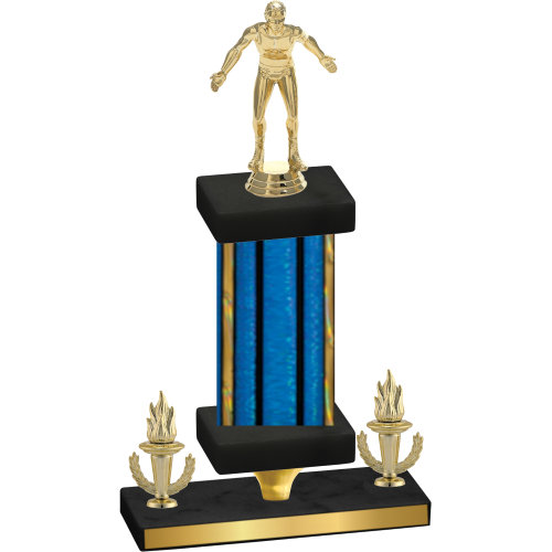 Premium Single Blue Glacier Victory Wrestling Trophy
