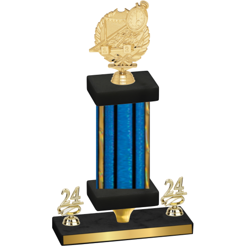 Premium Single Blue Glacier Year Swimming Trophy