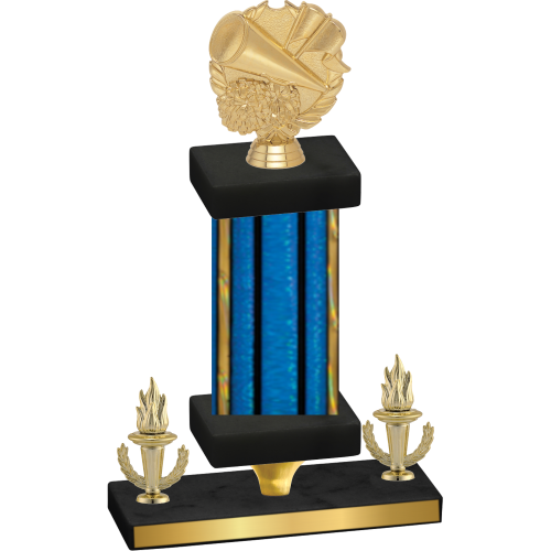 Premium Single Blue Glacier Victory Cheerleading Trophy