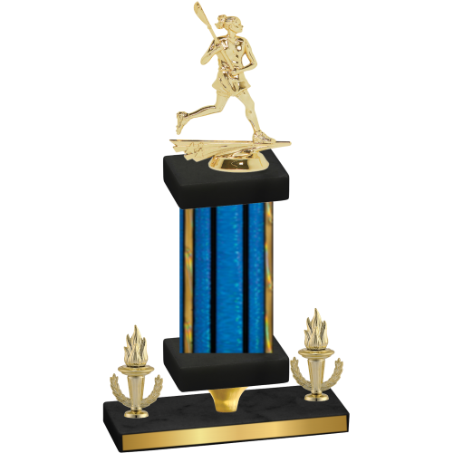 Premium Single Blue Glacier Victory Lacrosse Trophy