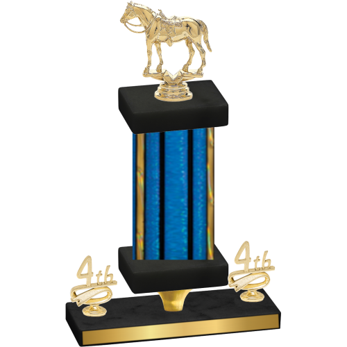 Premium Single Blue Glacier Fourth Place Horses Trophy