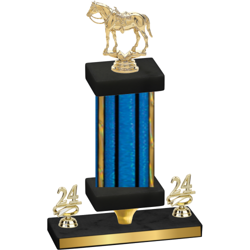 Premium Single Blue Glacier Year Horses Trophy
