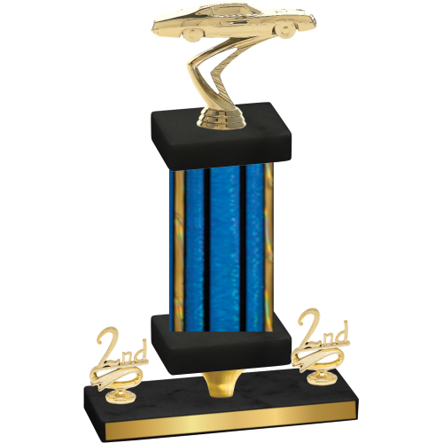 Premium Single Blue Glacier Second Place Cars Trophy