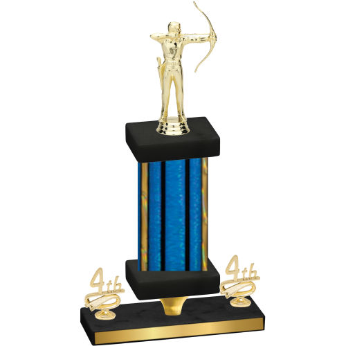 Premium Single Blue Glacier Fourth Place Archery Trophy