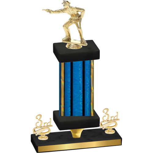 Premium Single Blue Glacier Third Place Shooter Trophy