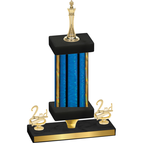 Premium Single Blue Glacier Second Place Chess Trophy