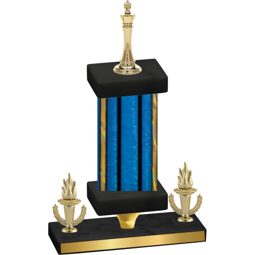 Premium Single Blue Glacier Victory Chess Trophy