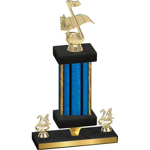 Premium Single Blue Glacier Year Music Trophy