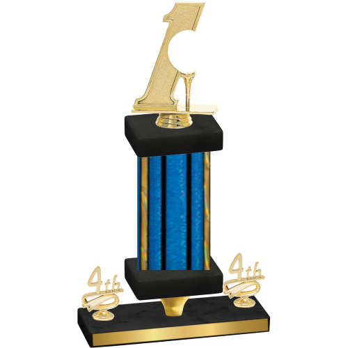 Premium Single Blue Glacier Fourth Place Golf Trophy