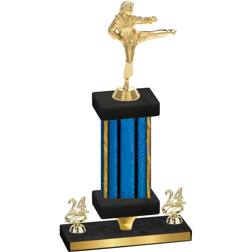Premium Single Blue Glacier Year Karate Trophy
