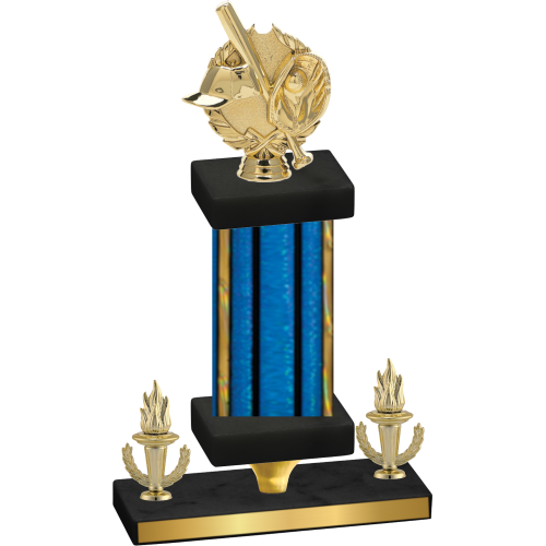 Premium Single Blue Glacier Victory Baseball Trophy