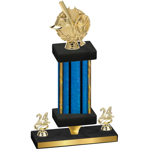 Premium Single Blue Glacier Year Baseball Trophy