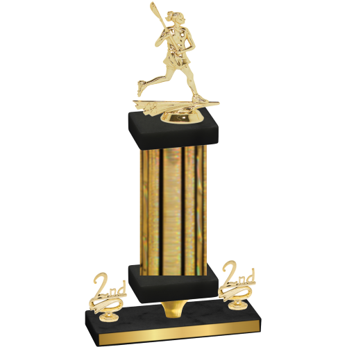 Premium Single Gold Glacier Second Place Lacrosse Trophy