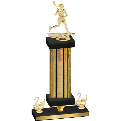 Premium Single Gold Glacier Second Place Lacrosse Trophy