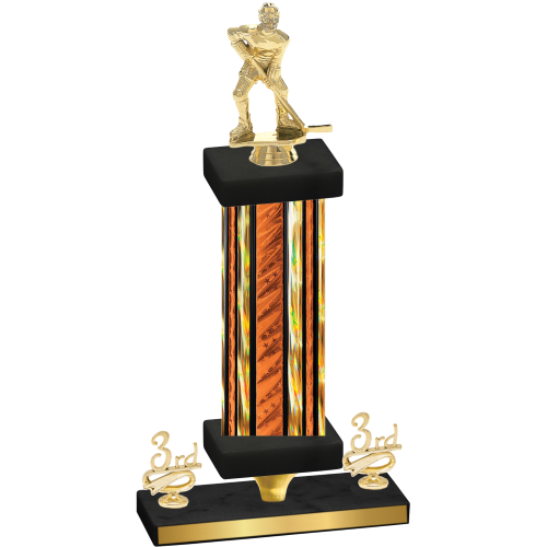 Premium Single Orange Glacier Third Place Hockey Trophy