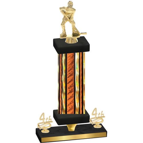 Premium Single Orange Glacier Fourth Place Hockey Trophy
