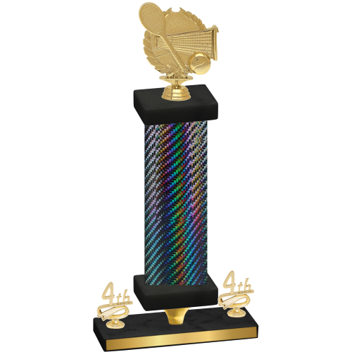 Premium Single Black Carbon Fiber Fourth Place Tennis Trophy
