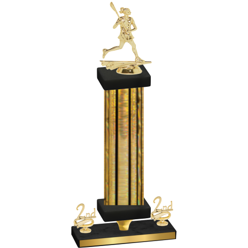 Premium Single Gold Glacier Second Place Lacrosse Trophy