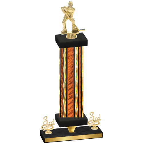Premium Single Orange Glacier Third Place Hockey Trophy