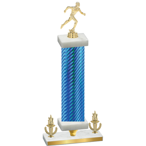 Premium Single Blue Carbon Fiber Victory Running Trophy
