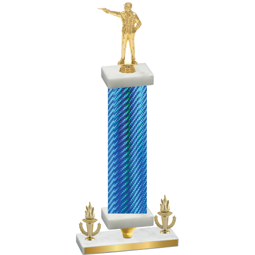Premium Single Blue Carbon Fiber Victory Shooter Trophy