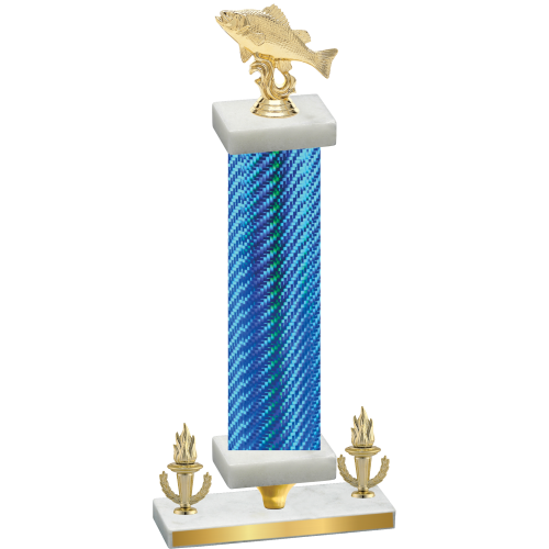 Premium Single Blue Carbon Fiber Victory Fishing Trophy