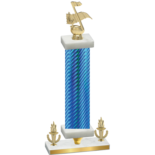 Premium Single Blue Carbon Fiber Victory Music Trophy