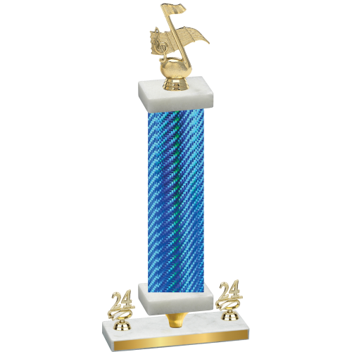 Premium Single Blue Carbon Fiber Year Music Trophy