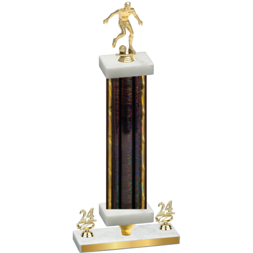 Premium Single Black Glacier Year Soccer Trophy