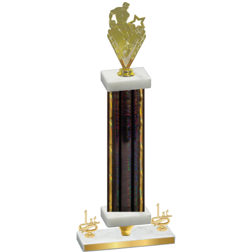Premium Single Black Glacier First Place Rugby Trophy
