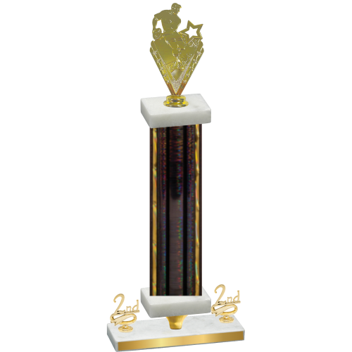 Premium Single Black Glacier Second Place Rugby Trophy