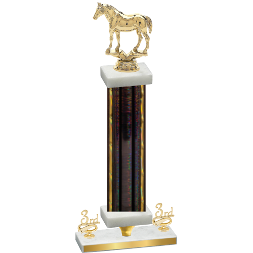 Premium Single Black Glacier Third Place Horses Trophy