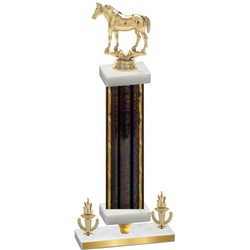 Premium Single Black Glacier Victory Horses Trophy