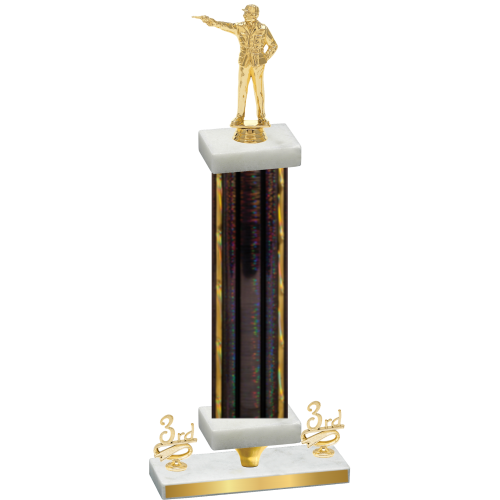 Premium Single Black Glacier Third Place Shooter Trophy
