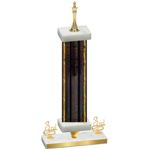 Premium Single Black Glacier Third Place Chess Trophy