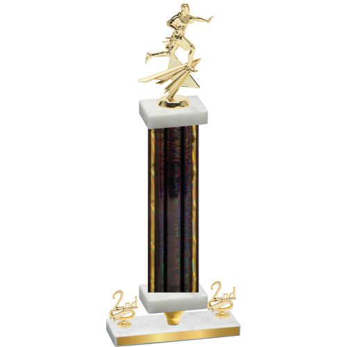 Premium Single Black Glacier Second Place Flag Football Trophy