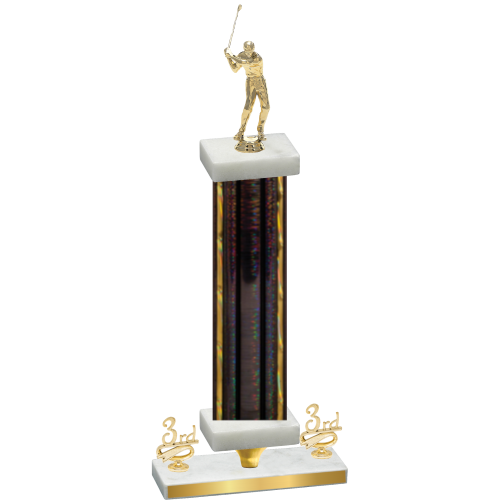Premium Single Black Glacier Third Place Golf Trophy