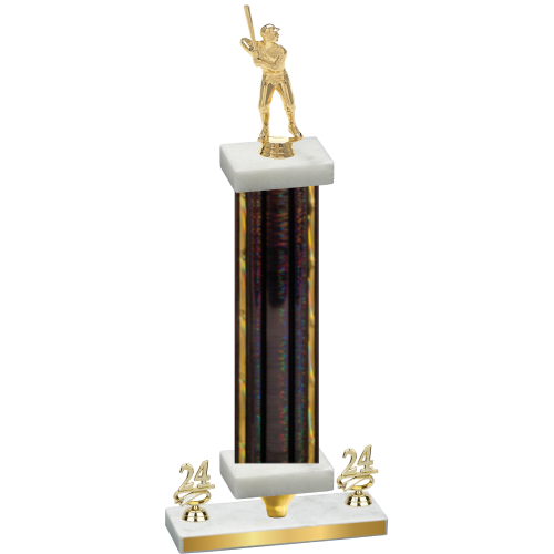 Premium Single Black Glacier Year Baseball Trophy