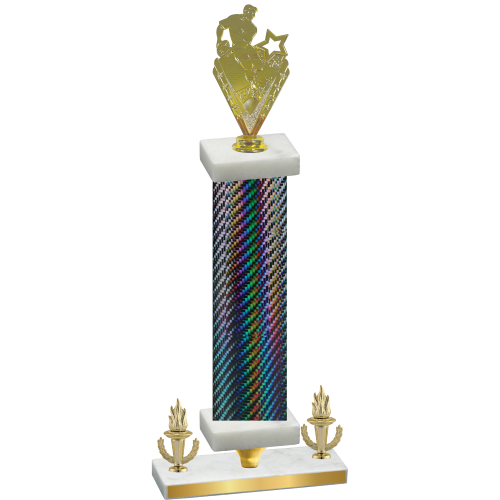 Premium Single Black Carbon Fiber Victory Rugby Trophy